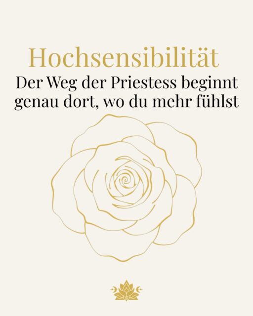 Es gibt Frauen, die viel fühlen..
feiner,
tiefer,
weiter als ihr Umfeld.
Sie nehmen Stimmungen wahr, 
bevor etwas ausgesprochen wird.
Sie spüren Spannungen im Körper anderer sie öffnen Räume, ohne es gelernt zu haben..
und lange denken sie, das sei zu viel.

Doch genau hier beginnt der Weg,
deine Sensibilität ist keine Schwäche.
Sie ist eine Fähigkeit, die gehalten werden will.

Wenn dein Nervensystem stabil wird,
wenn dein Körper sicher wird wenn du lernst, deine Energie zu führen..

verwandelt sich das, 
was dich früher überfordert hat in etwas, 
das dich trägt
🌹
in Präsenz in Klarheit in Führung

Der Weg der Priestess ist
eine Verkörperung ein Erinnern im Körper ein Lernen, Tiefe zu halten
für dich und für die Räume, die du öffnest.
✨
1 Jahres Training
Der aktuelle Zyklus hat bereits begonnen
diese Woche ist die letzte Möglichkeit, in das erste Modul einzusteigen🙏

Sende uns eine dm mit ‚feminine Heilkunst 
für alle informationen
✨